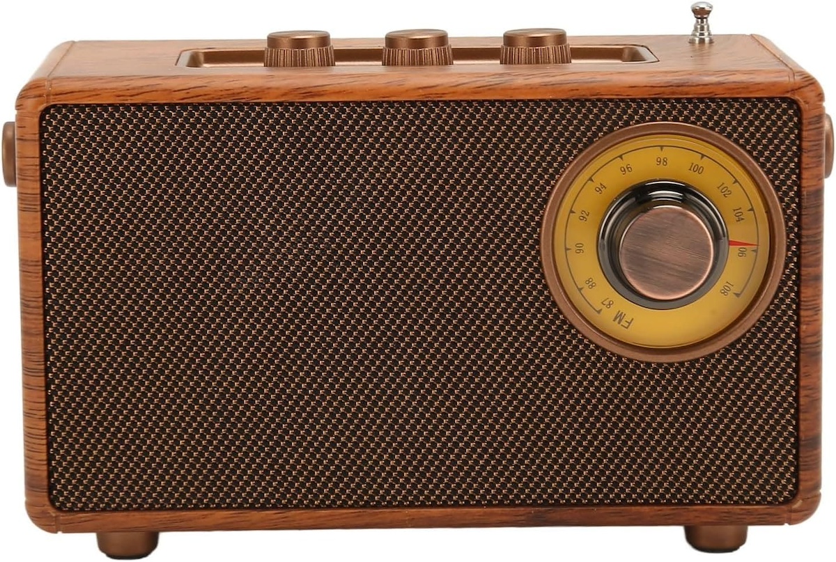 radio retro w starym stylu wykonane z drewna vintage mini małe