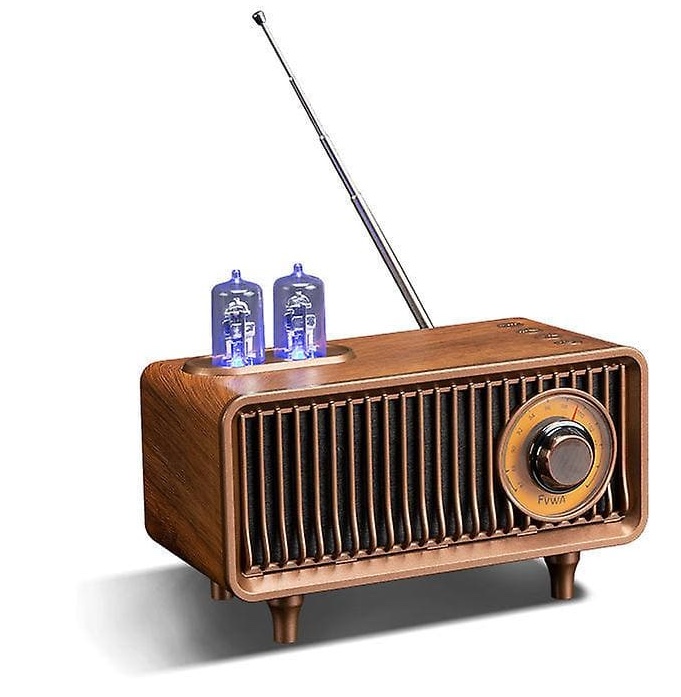 Drewniane radio bluetooth w stylu retro