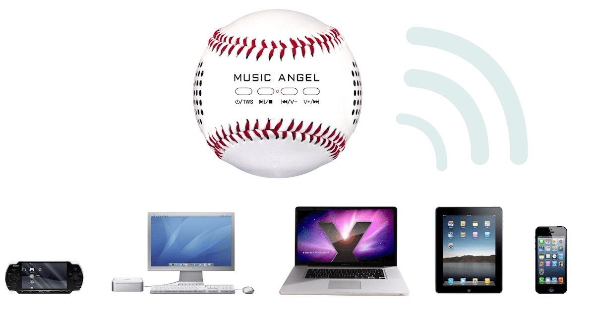 Bezprzewodowy głośnik Bluetooth z piłką baseballową