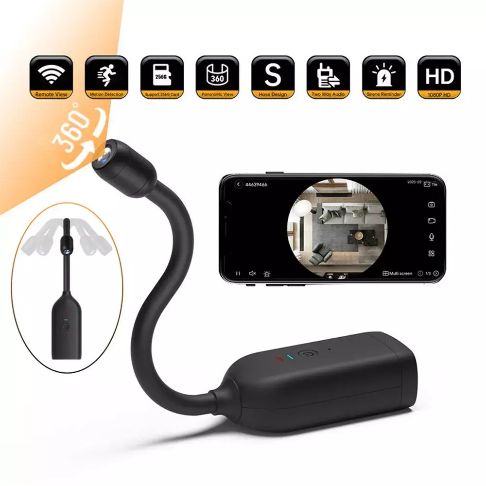 kamera wifi gooseneck panoramiczna kamera WIFI 1080P HD z obrotem 360°